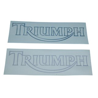 Triumph Schriftzug Outline Logo 38mm x 130mm Aufkleber Sticker Silber