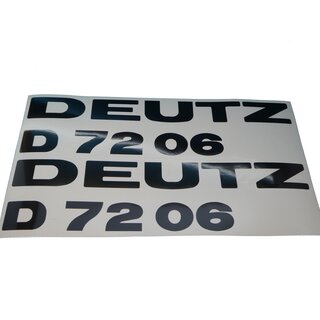 Deutz D 7206 Aufkleber Emblem Schriftzug Haubenaufkleber 330mm x 85mm Schwarz